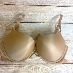 Victoria’s Secret bombshell miraculous push-up add 2 cups sizes 34D beige smooth
